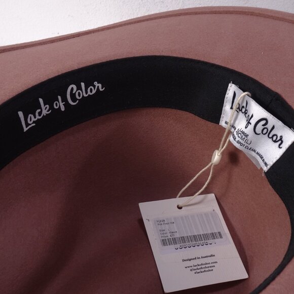 Veronica Beard Lack of Color The Fleur Wide Brim Hat Dusty Mauve Sz L NWT 150